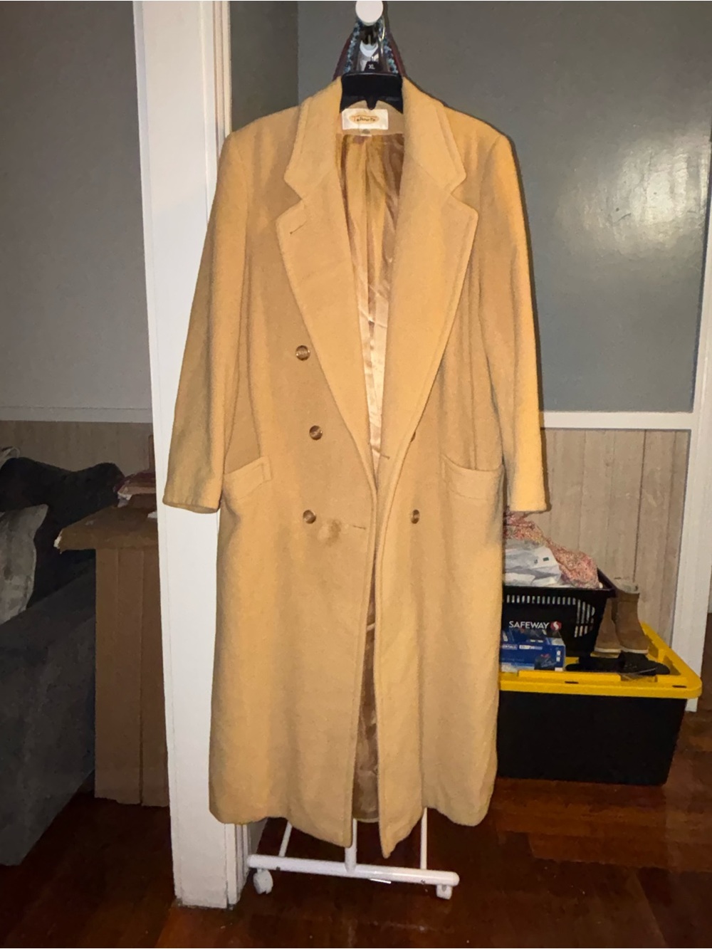 Talbots Camel Tan Double-Breasted Pea Coat